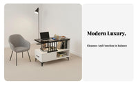 Movable over-Sofa Table with Storage Minimalist Design Indoor Furniture Space-Saving Multi-Purpose for Homeowners, Apartment Dwellers, Telecommute Workers, Living Room, Small Areas, Bedroom, Home Office