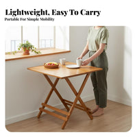 Foldable Design No-Assembly Collapsible Table Space-Saving Cross-Frame Trestle Table Lightweight Household Furniture Sturdy Construction for Apartment Dwellers, Telecommuting Workers, Small Areas, Dining Room, Balcony, Home Office
