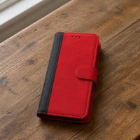Bi-Fold Universal Phone Wallet Case with Push Clip and Color Blocking