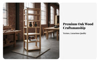 Fine Craftsmanship Solid Wood Audio Rack Sturdy Structure Oak Audio System Equipment Stand Heavy Duty Mortise and Tenon Component Rack Space Saving Design for Audiophiles, Listening Room, Home Theater