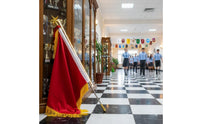 113 Cm Long Procession Director Flag Tassel Trim Marching Banner Gold Star Top for School Ceremony