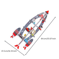 Space Spacecraft Building Set Large Size Wooden Spacecraft Playset Interactive Play Plaything for Kids, Kids