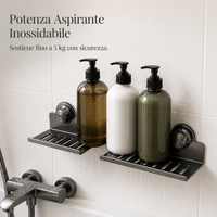 No-Drill Suction Cup Faucet Storage Rack for Bathroom Sink