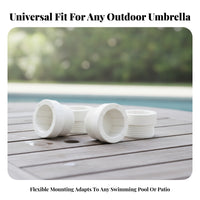 4 Pieces Ribbed Umbrella Adapter Sleeve Threaded Deck Umbrella Sleeve