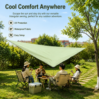 Triangle Shade Sail 4x4x4m, Army Green Waterproof Shade Tarp with Silver Coating, Sun Protection Sail for Garden Patio Outdoor