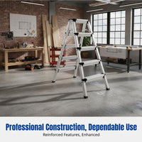 Portable Aluminum Alloy Folding Ladder, Thickened, Multi-Functional, Home Construction, Double Reinforced Frame