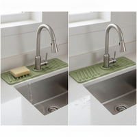 Silicone Faucet Splash Guard Mat for Kitchen Sink, Absorbent and Foldable