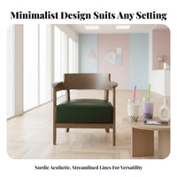 Retro Design Upholstered Armchair Minimalist Design Upholstered Wooden Armchair Comfortable Upholstery Cafe Seating Sturdy Construction for Restaurant Managers, Interior Designers, Coffee Shop, Reception Area, Living Room, Home Office