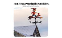 Little Boy Weathervane Rust Resistant Metal Wind Direction Indicator Smooth Rotation Metal Weathervane for Yard, Fence