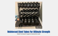 3-Tier Adjustable Dumbbell Storage Rack, Home Fitness Equipment, Steel Weight Stand, Multi-Level Organizer