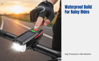 High-Intensity Waterproof Motion Sensor Front Light, USB Rechargeable, Night Riding, Trail Cycling Gear, Power Indicator