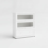 Cabinet with Flip-up Doors Minimalist Metal Storage Cabinet Sturdy Metal Storage Organizer for Living Room, Study