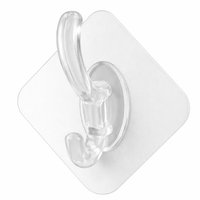 Clear Acrylic Adhesive Wall Hooks Heavy Duty for Kitchen, Damage Hooks for Home Organization, Apartment Must Haves Apartment Decor