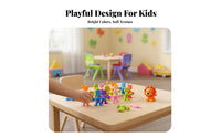 Colorful Design Creature Character Stacking Blocks Screen Non-Digital Stackable Creature Blocks STEM Learning for Preschoolers, Toddlers