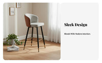Rotating Counter Stool with Backrest Modern Minimalist Design High Chair Upholstered Easy Assembly for Interior Designers