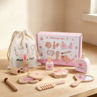 Wooden Makeup Toy Set Lightweight Pretend Play Makeup Kit Natural for Children