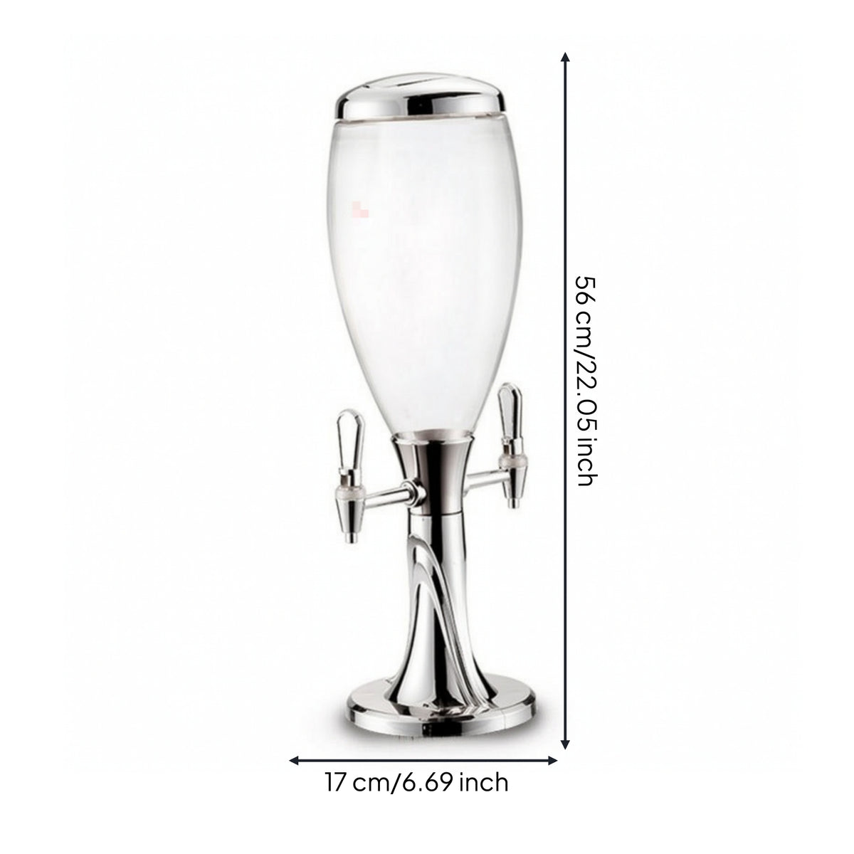 Clear Beer Dispenser with Dual Taps Stable Double-Headed Beer Dispenser Shiny Countertop Beverage Dispenser for Bartenders