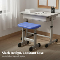Student Desk and Chair Set Construction Kids Study Table Rounded Corners children's Writing Desk for Students, Boys, Classroom, Homework, Home