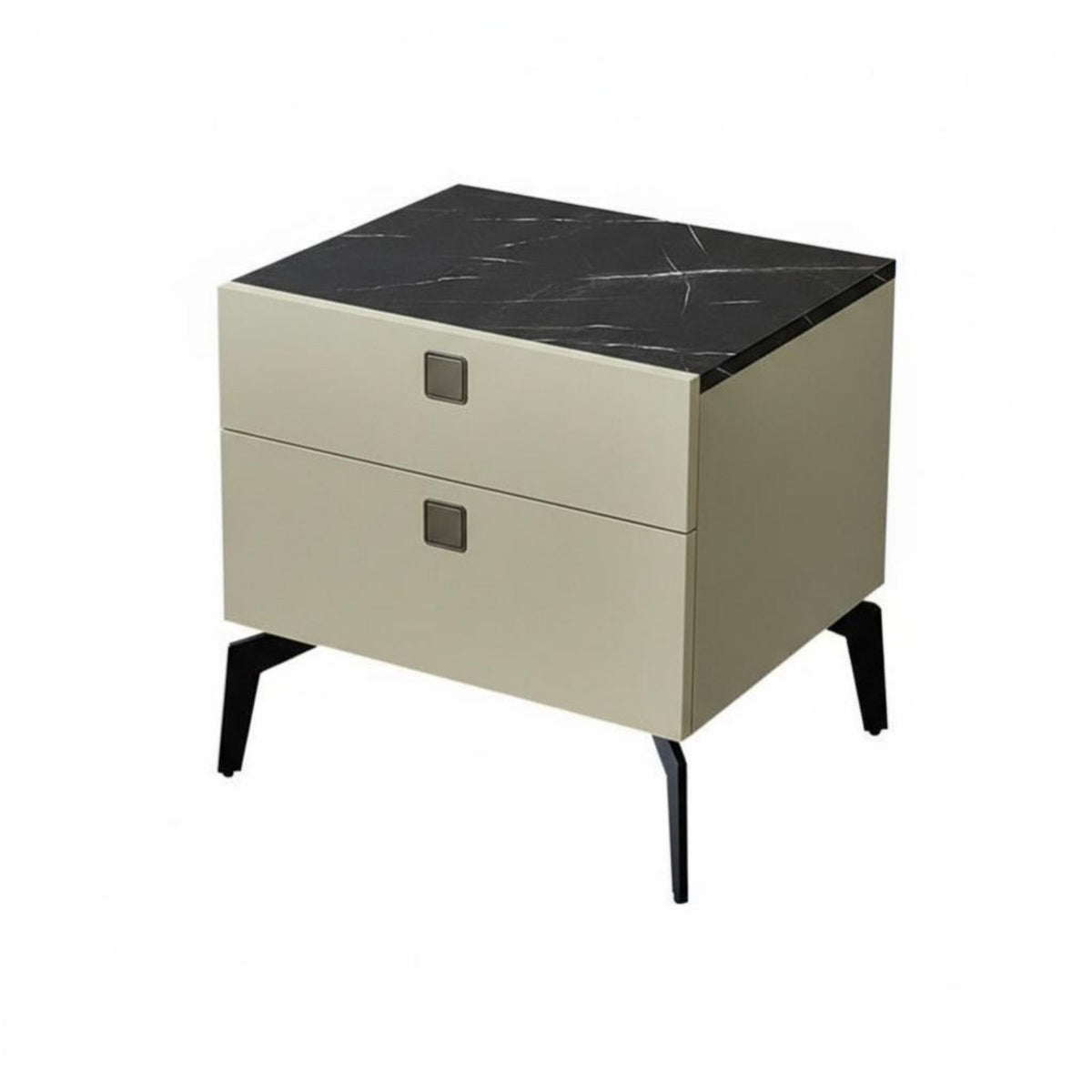 Curved 2-Drawer End Table Minimalist Design Bedroom Storage Modern Design Rounded Corners for Homeowners, Bedside, Entryway