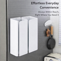 Cabinet Wall Mounted Universal Tissue Holder Box, Split Design for Kitchen & Countertop, Home Organizer for Wipes, Convenient Paper Dispenser