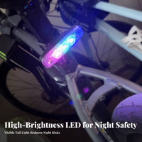 High Brightness LED Bike Tail Light Multi-Mode Rechargeable Cycle Rear Light Long Battery Life for Adults, Kids, Commuting, Helmet, Hiking
