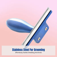Pet Comb, Stainless Steel Grooming Tool for Dogs and Cats, Anti-Shedding, Anti-Knot, Suitable for Small, Medium, Large Pets