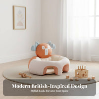 Learn to Sit Aid creatureShaped Sitting Assistant Ergonomic Backrest Soft Dinosaur Baby Sofa 360-Degree Support Infant Floor Chair Anti-Tip Design for Infants, Toddlers, Parents, Nursery, Playtime, Living Room, Indoors