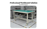 Anti Workbench High Load Capacity Mobile Workbench on Wheels Stable and Sturdy Two-Tier Workstation Cart for Technicians, Lab, Auto Shop