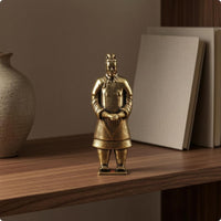 Lustrous Finish Terracotta Warrior Figurine Souvenir-Style Brass Warrior Figurine Compact Terracotta Soldier Ornament Detailed