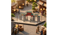 Miniature Temple Entrance 1:64 Scale Temple Model Detailed Scenic Model with Base for Collectors