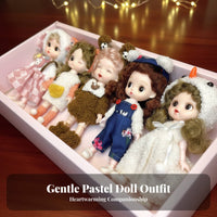 5 Pieces 17cm Princess Doll Set Changeable Outfits Dress-up Doll Set children's Toy Poseable Frame Jointed Figure for Collectors