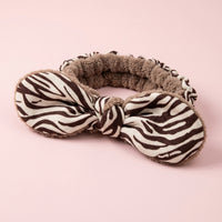 Leopard Print Headband for Face Washing, Bow Knot Cosmetic Band for Makeup Application, Non-Slip Bowknot Design for Women, Striped Facial Accessory