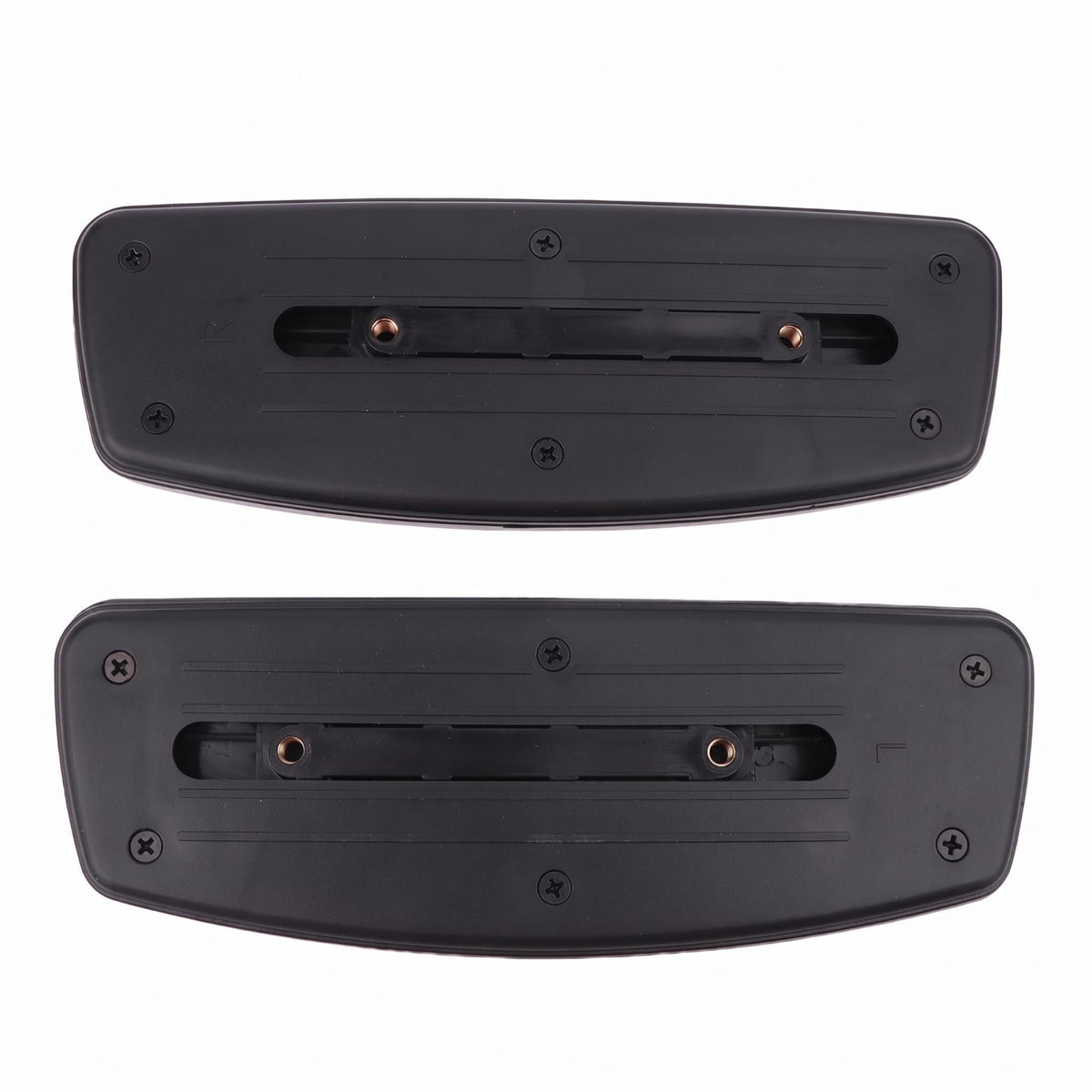 Screw-Mount Office Chair Armrest Polished Underside Plastic Chair Armrest Curved Rectangular Arm Support Black