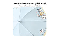 Children's Cartoon Umbrella Clear View Frosted Transparent Umbrella Comfortable Grip Rain Gear for Girls, Students, School
