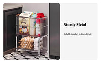 Mobile Storage Trolley Large Capacity 2-Tier Rolling Cart 2 Tier Laundry Cart Lockable Casters Metal Clothes Hamper Wheels