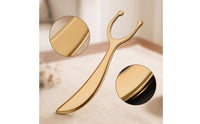 Brass Ear Scraping Board Handheld U-Shaped Scraping Tool Lightweight Manual Massage Device Portable for Home Self-Care, Travel