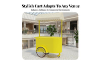 Roving Cuisine Stall Stall Lockable Wheels Roving Cuisine Stall Cart 360-Degree Rotating Casters Rolling Street Vending Cart for Vendors, Caterers