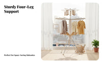 Multi-extensiondesign Laundry Tree Sturdy Folding Clothes Tree Stable Tripod Base