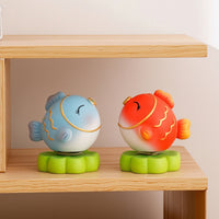 Small Koi Desk Ornament Mini Rotating Aquatic Creature Figurine Decorative Koi Aquatic Creature Figurine Playful for Bookshelf