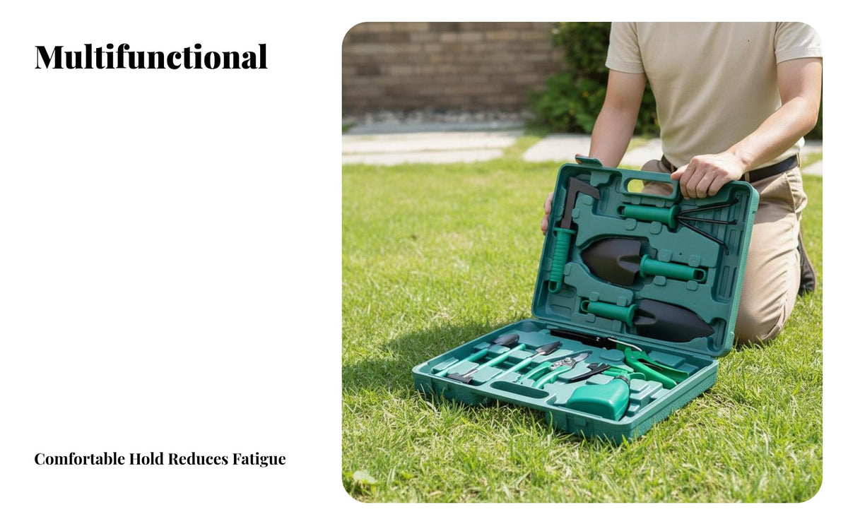 10 Pieces Garden Tool Kit Versatile Garden Tool Set Sturdy Gardening Tools with Storage Case for Outdoor, Balcony, Lawn Care