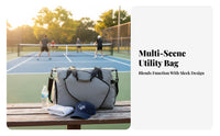 Large Capacity Pickleball Bag Multi-Pocket Organization Sports Tote with Racket Holder Lightweight for Athletes, Gym