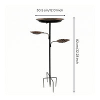 Bird Bath Bowl with Metal Stake Outdoor Ground-Stake Bird Bath Decorative Birdbath for Gardeners, Yard, Flower Beds, Lawn