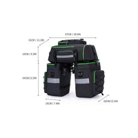 Reflective Strips 3 in 1 Bike Pannier Set Water Repellent Detachable Bike Rear Rack Bag Convertible Bike Backpack Pannier for Commuting