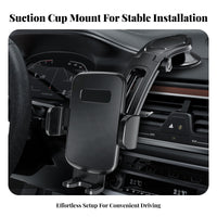 Suction Cup Ph Single Mount 360° Rotation Car Ph Single Holder Telescopic Arm for Everyday User S, Smartph Single Users, Navigation, Driving, Travel