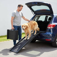 Pet Ramp Tri Fold Non Slip Surface Supports 165 Lbs for Suvs