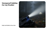 Battery-Powered Lamp Flashlight Type-C Fast Charging High Power Zoomable Flashlight Long Range Waterproof Torch Shockproof
