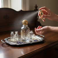 Vintage Embossed Glass Perfume Spray Bottle 100ml