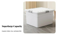 Lidded Pultimatelyic Container with Wheels Large Capacity Storage Container Side Handles Stackable for Homeowners