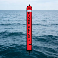 Reflective Band Diving Warning Buoy Nylon Diving Buoy Marker Black Edging Inflatable Dive Buoy Attachment Loop for Divers