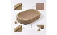 Cat Scratcher Bed with Ball Toy Natural Oval Cat Scratcher with Ball Interactive